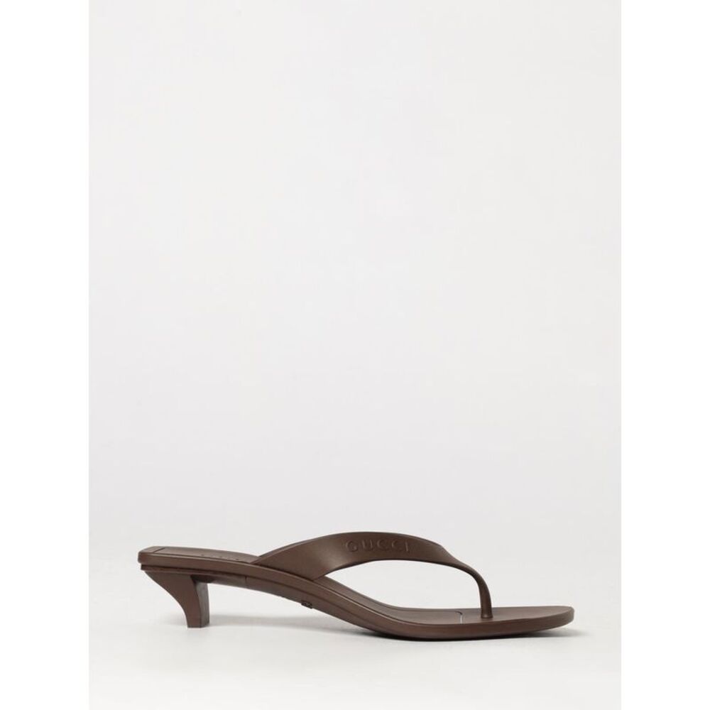 Gucci Women Gucci Vittoria Rubber Thong Sandals With Low Heel